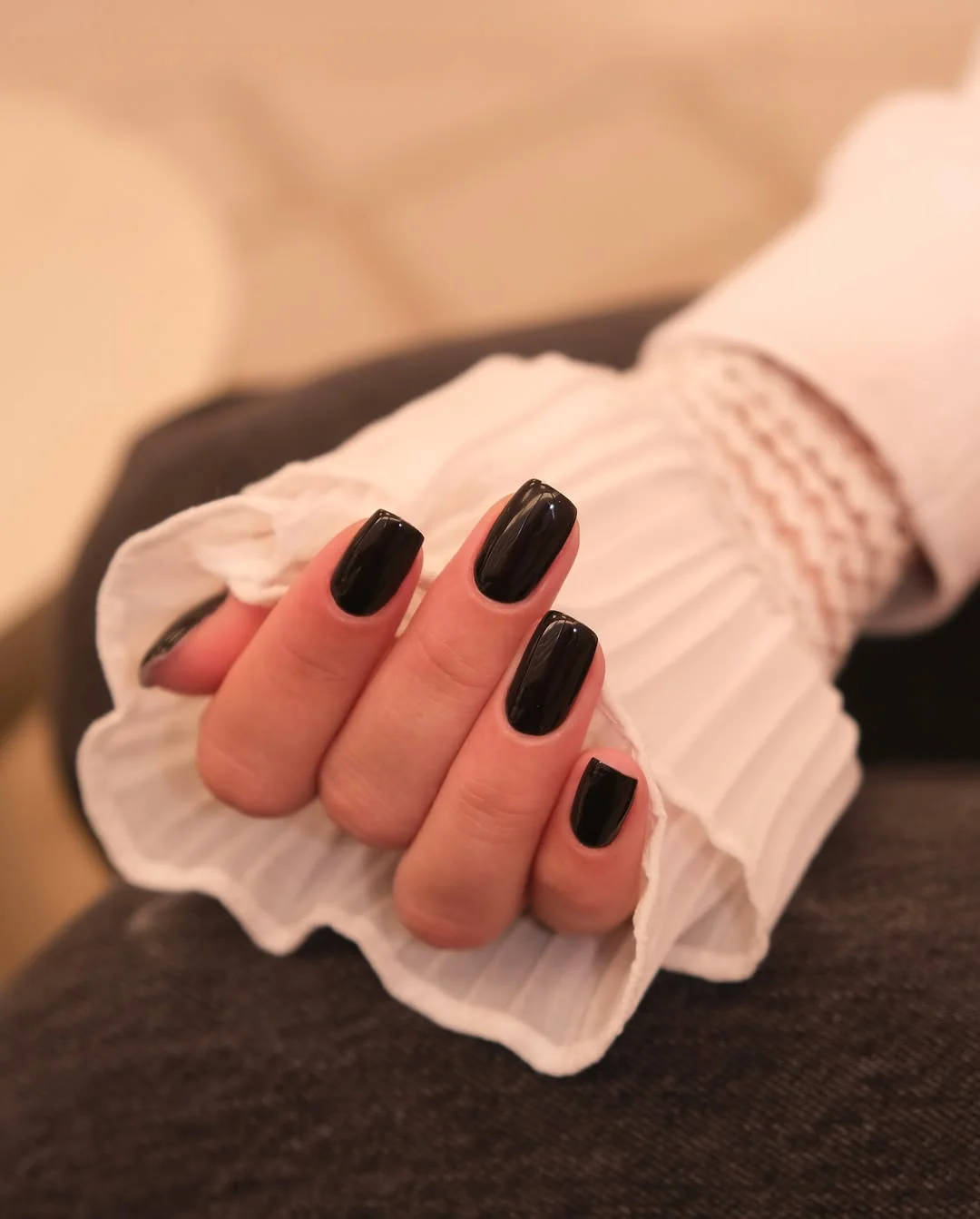 Classic Black Nail Design Classic Black nail design idea