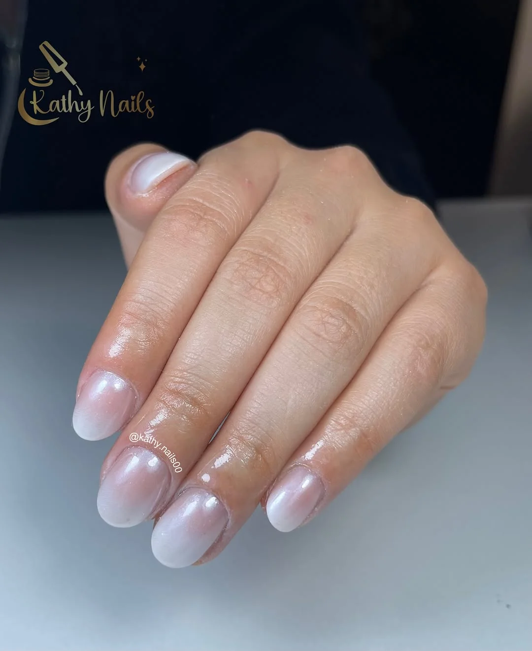 Gold Foil Oval nail design idea