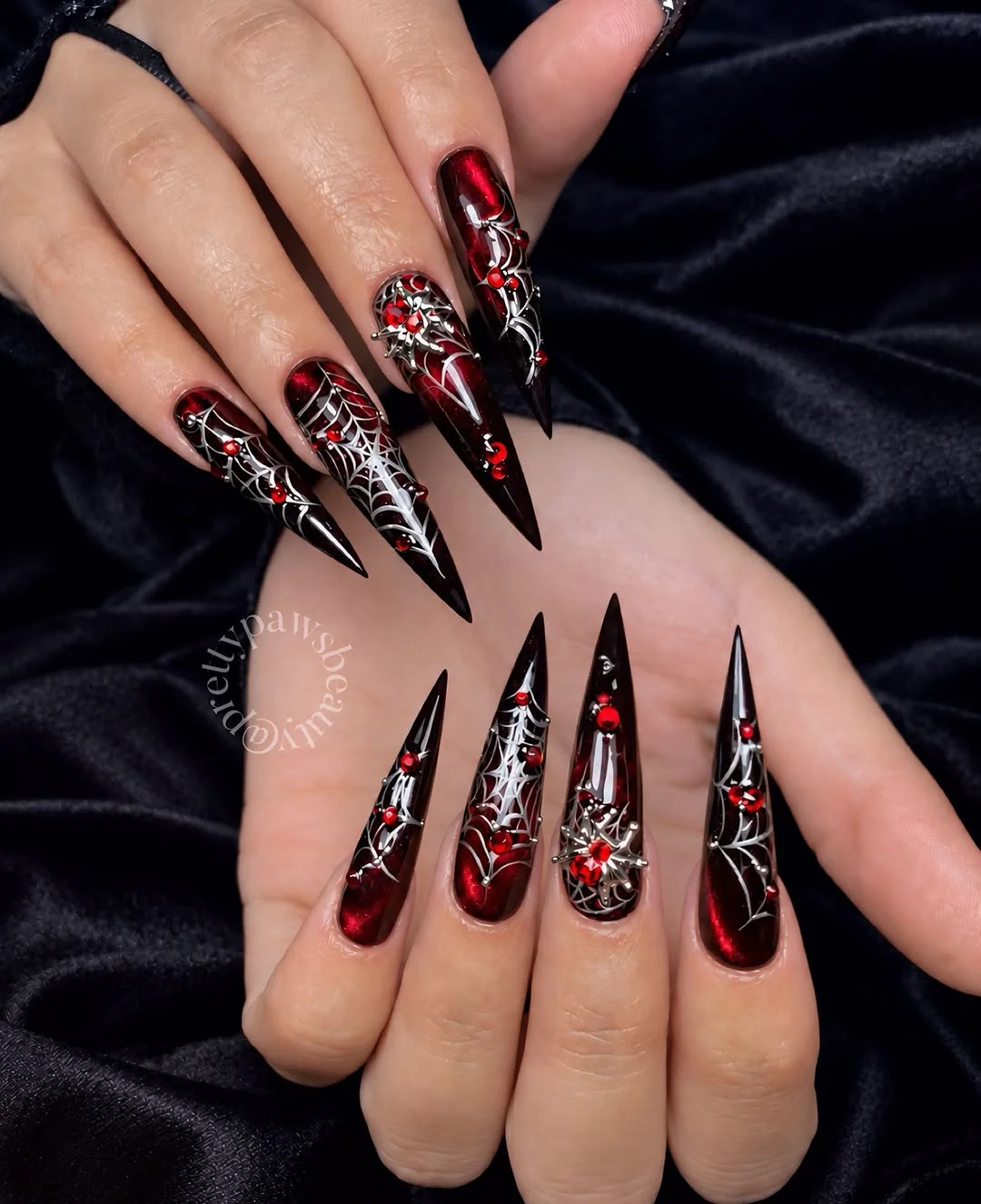 Red Stiletto Web Nail Design Red Stiletto Web nail design idea