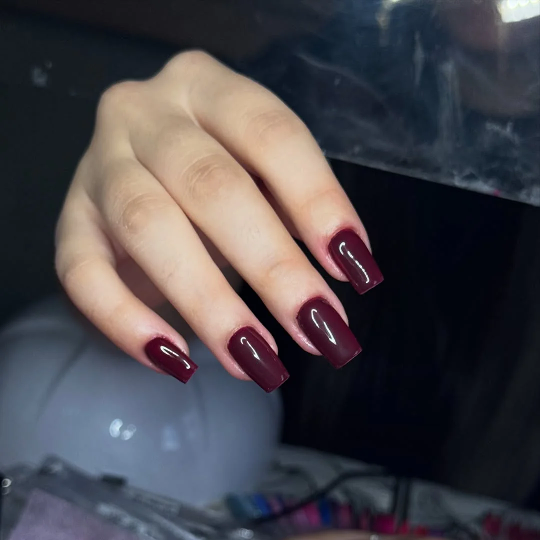 Deep Wine Almond Nail Design Deep Wine Almond nail design idea