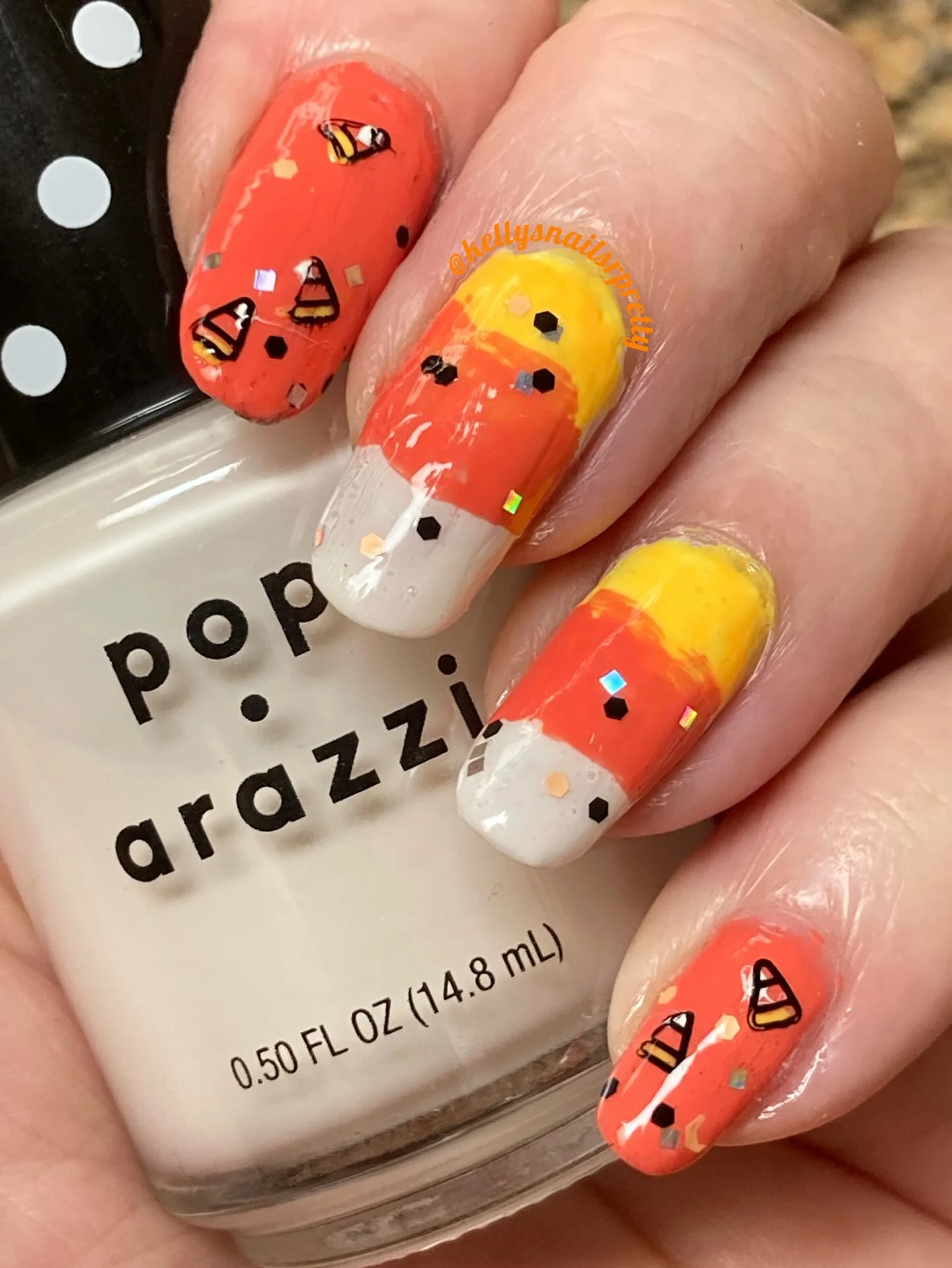Almond Candy Corn Nails