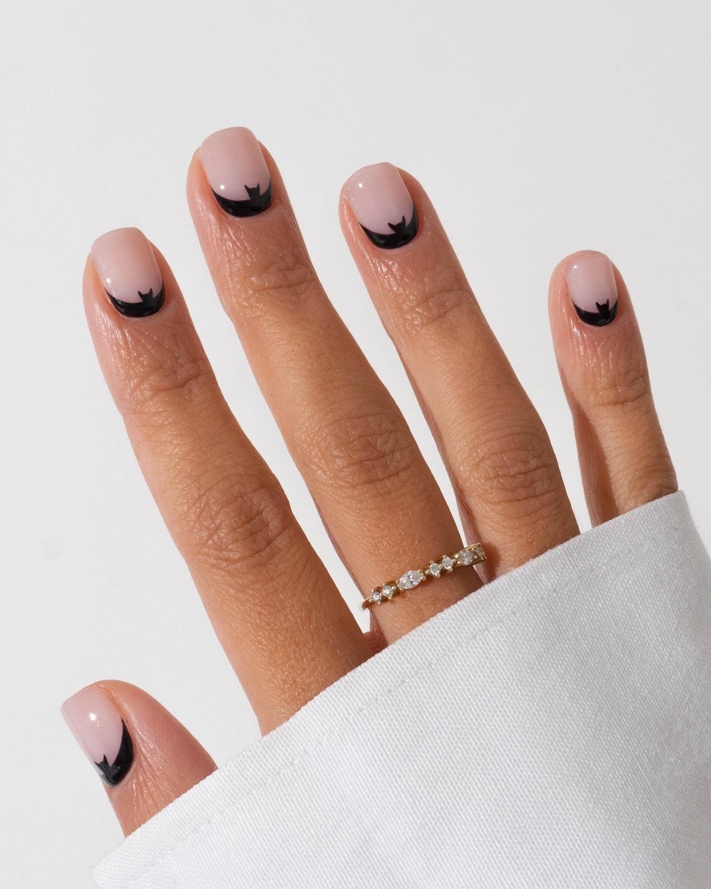 Micro Halloween French Tip Nails