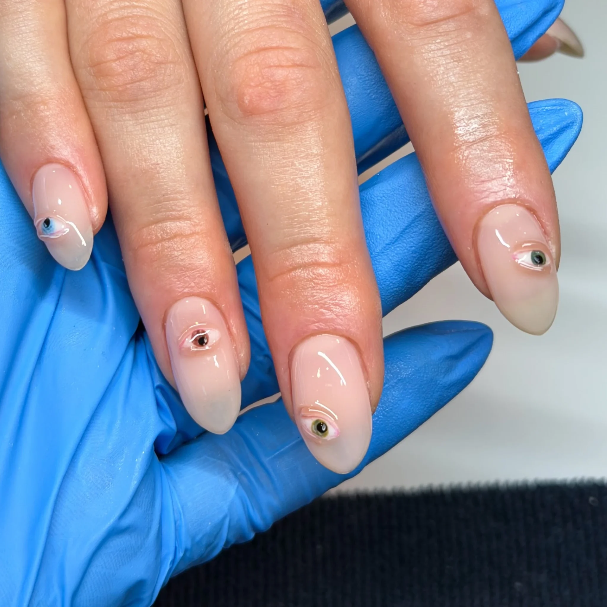 Eyeball French Tip Halloween Nails