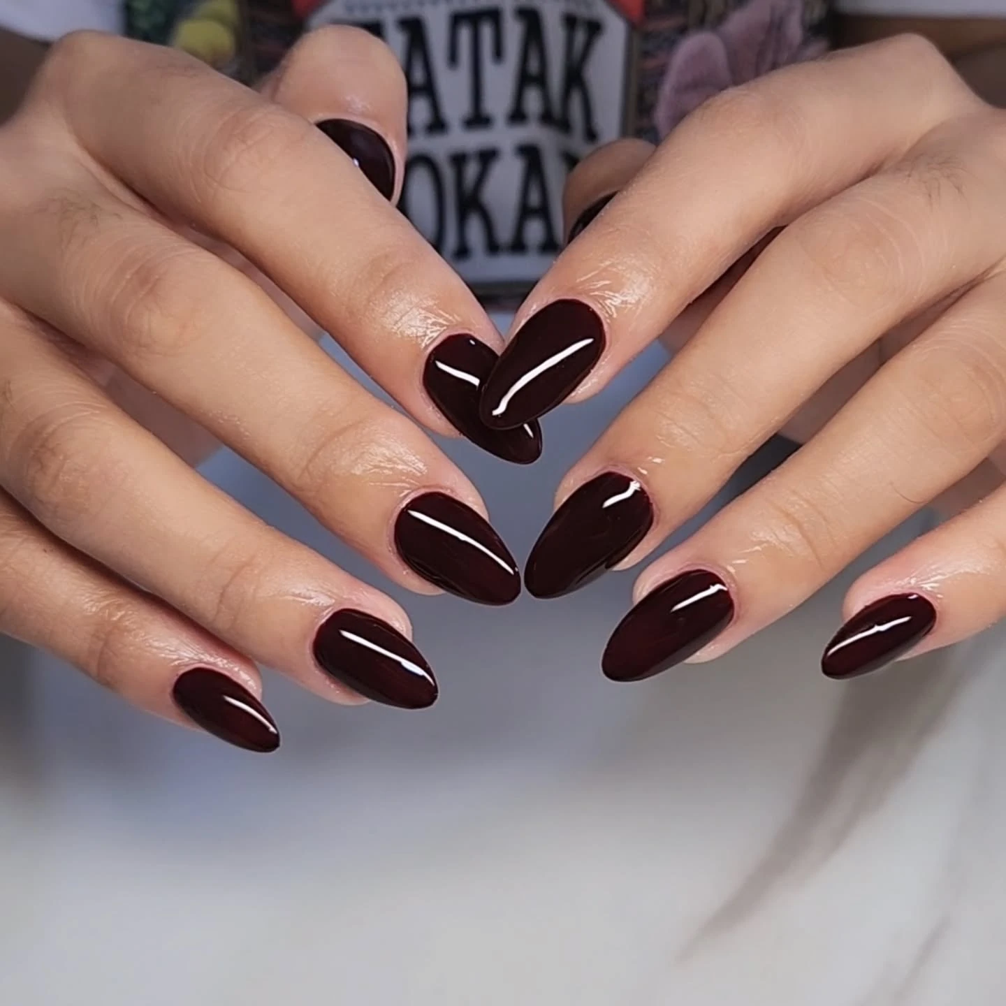 Velvet Almond Halloween Nails