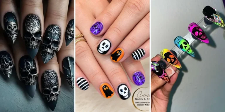 35 Skull Nails Ideas for Halloween, Goth and Everyday Edge