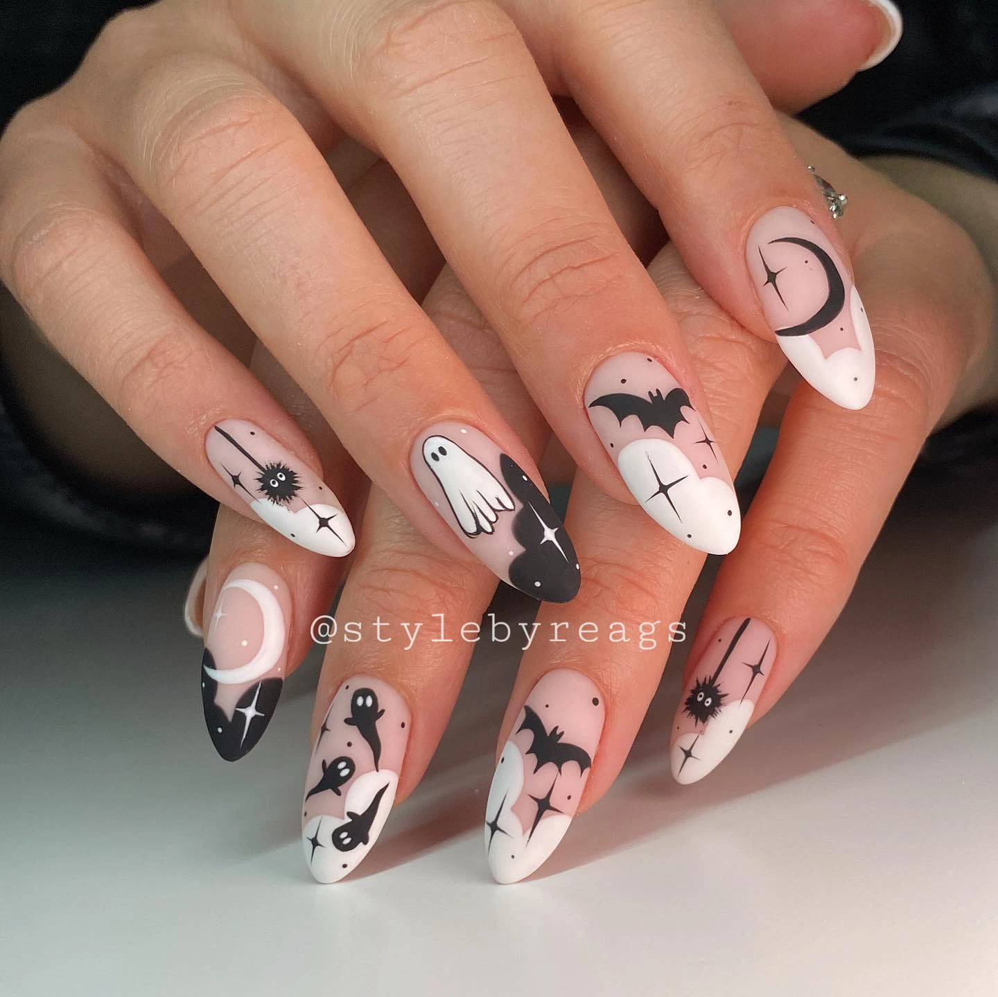 Almond Ghost Nails