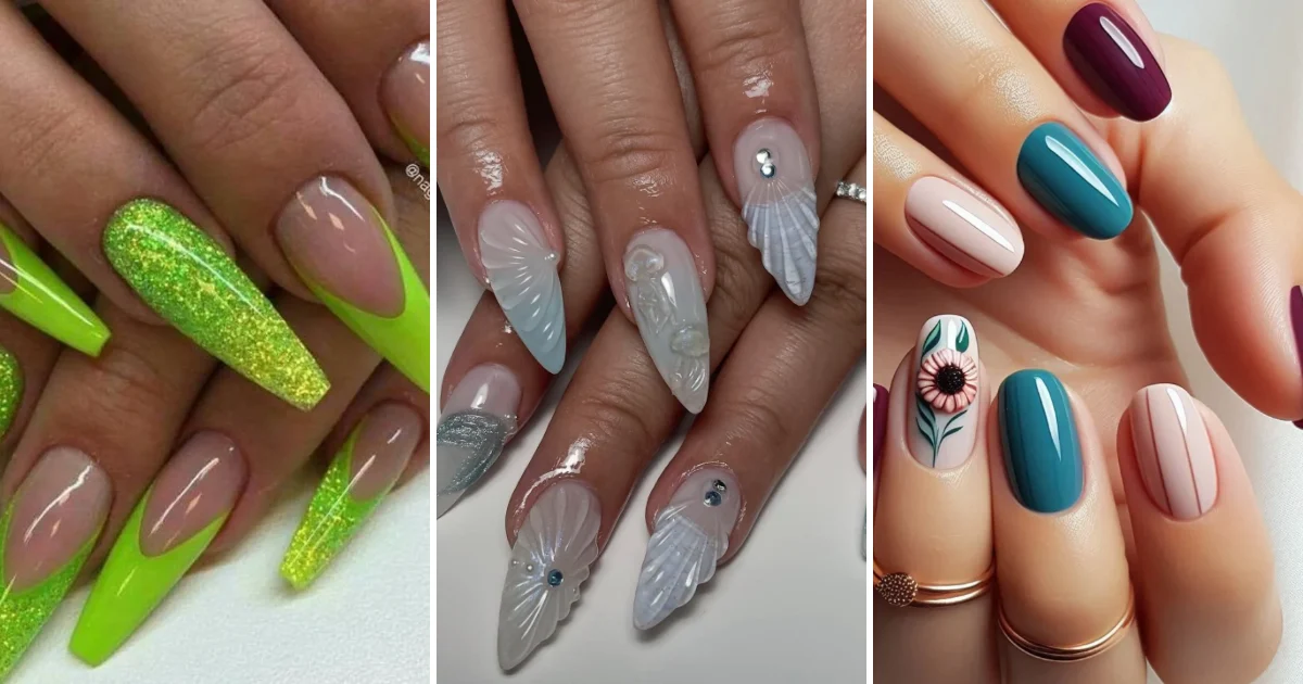 38 Summer Nail Designs: Bright Colors, Fruit & Floral Ideas collage