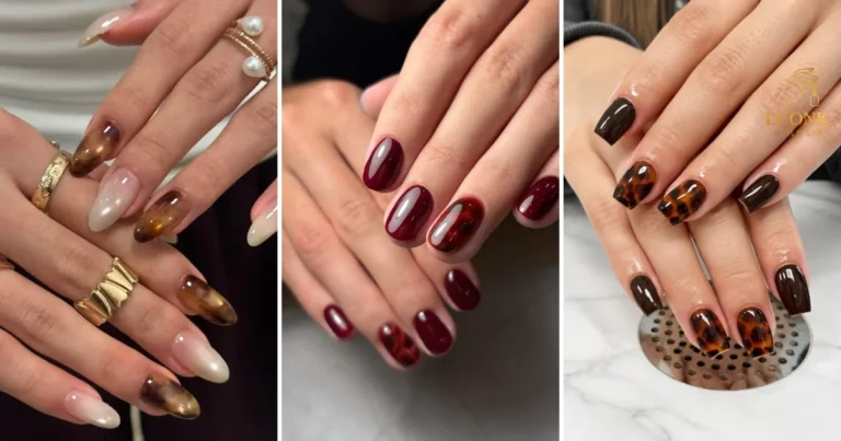30 Tortoiseshell Nail Designs: Amber, French Tips & Gold Accents collage