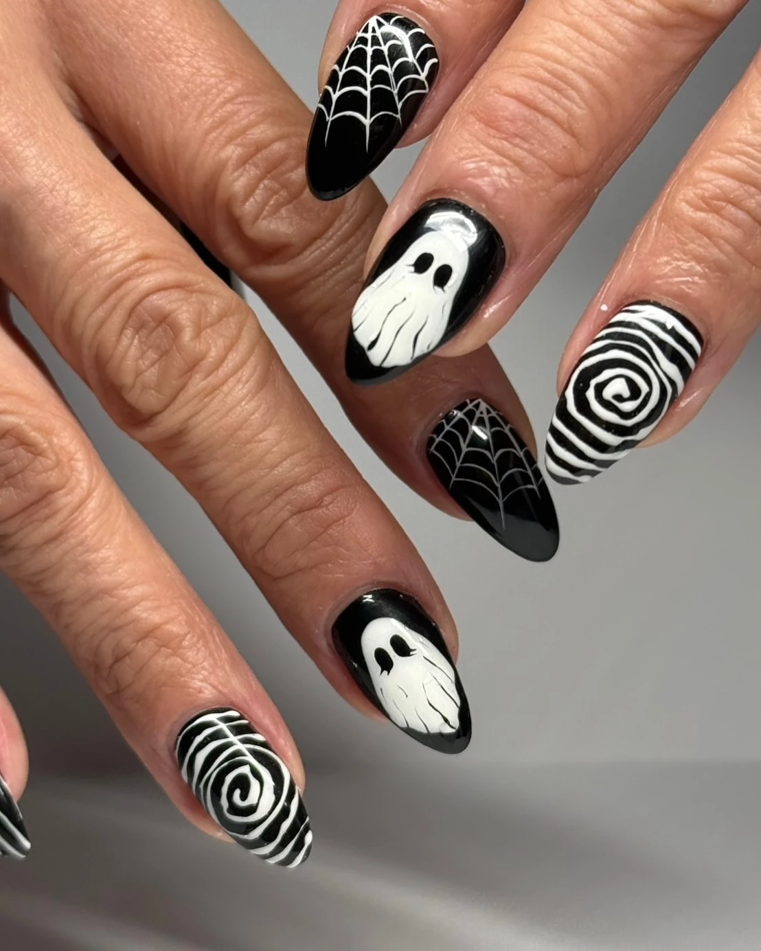Ghost and Spider Web Nails